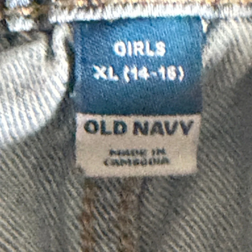 Old Navy Utility Jean Shorts Girls XL 14-16 Light Wash Elastic High Waisted